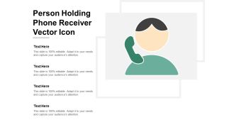 Person Holding Phone Receiver Vector Icon Ppt Powerpoint Presentation Icon Guide