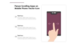 Person Scrolling Apps On Mobile Phone Vector Icon Ppt PowerPoint Presentation File Summary PDF