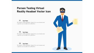 Person Testing Virtual Reality Headset Vector Icon Ppt PowerPoint Presentation Slides Graphics Example PDF