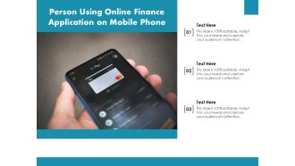 Person Using Online Finance Application On Mobile Phone Ppt PowerPoint Presentation File Graphics PDF
