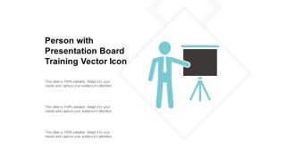 Person With Presentation Board Training Vector Icon Ppt PowerPoint Presentation Visual Aids Example File