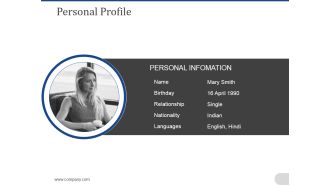 Personal Profile Ppt PowerPoint Presentation Outline Example