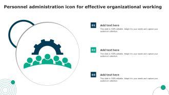 Personnel Administration Icon For Effective Organizational Working Portrait PDF