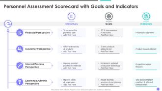 Personnel Assessment Scorecard With Goals And Indicators Microsoft PDF