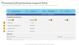 Personnel Job Promotion Request Form Professional PDF