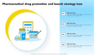 Pharmaceutical Drug Promotion And Launch Strategy Icon Background PDF