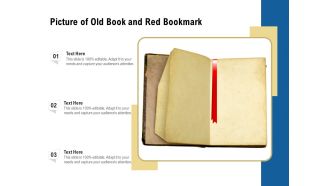 Picture Of Old Book And Red Bookmark Ppt PowerPoint Presentation File Vector PDF