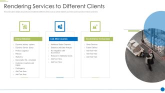 Pitch Deck For Shipping And Logistics Startup Rendering Services To Different Clients Graphics PDF