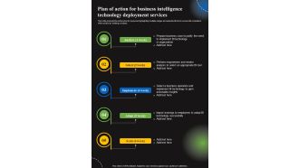 Plan Of Action For Business Intelligence Technology Deployment Services One Pager Sample Example Document