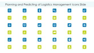 Planning And Predicting Of Logistics Management Icons Slide Icons PDF