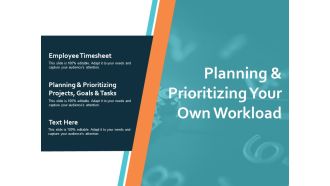 Planning And Prioritizing Your Own Workload Ppt PowerPoint Presentation Layouts Slide