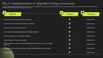 Playbook For Advancing Technology Play 9 Implementation Of Adaptable Hosting Icons PDF
