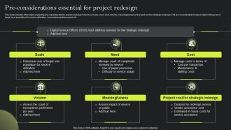 Playbook For Advancing Technology Pre Considerations Essential For Project Redesign Sample PDF