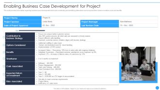 Playbook For Project Product Administration Enabling Business Case Development For Project Elements PDF