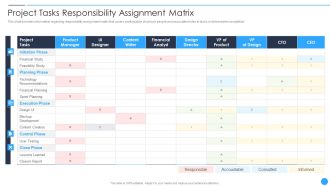 Playbook For Project Product Administration Project Tasks Responsibility Assignment Matrix Microsoft PDF