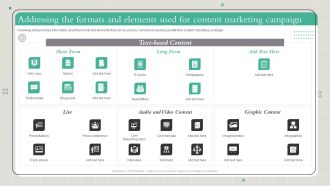 Playbook To Formulate Efficient Addressing The Formats And Elements Used For Content Background PDF