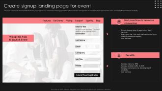 Positive Impact Of Effective Create Signup Landing Page For Event Professional PDF