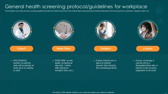 Post Pandemic Business General Health Screening Protocol Guidelines For Workplace Elements PDF