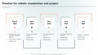 Powered Armor Timeline For Robotic Exoskeleton Suit Project Introduction PDF
