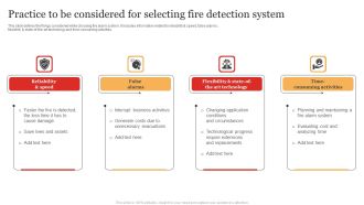 Practice To Be Considered For Selecting Fire Detection System Inspiration PDF