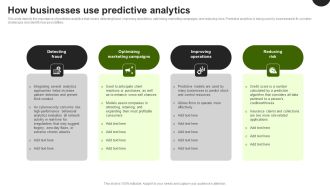 Predictive Analytics In The Age Of Big Data How Businesses Use Predictive Analytics Introduction PDF