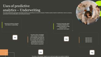 Predictive Analytics Methods Uses Of Predictive Analytics Underwriting Infographics PDF
