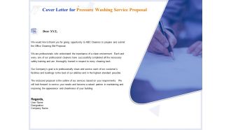 Pressure Cleaning Proposal And Service Agreement Cover Letter For Pressure Washing Service Proposal Background PDF