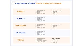 Pressure Cleaning Proposal And Service Agreement Daily Cleaning Checklist For Pressure Washing Service Proposal Pictures PDF