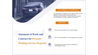 Pressure Cleaning Proposal And Service Agreement Statement Of Work And Contract For Pressure Washing Service Proposal Mockup PDF