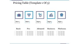 Pricing Table Template 1 Ppt PowerPoint Presentation Icon Rules