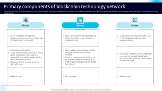 Primary Components Of Blockchain Technology Network Diagrams PDF