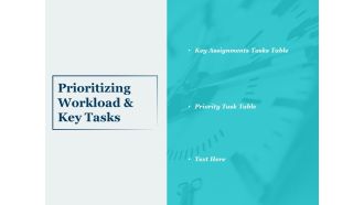 Prioritizing Workload And Key Tasks Ppt PowerPoint Presentation Portfolio Inspiration