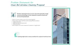 Problem Statement For Clean Bid Window Cleaning Proposal Ppt Portfolio Background Designs PDF