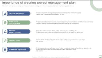 Procedure To Establish Project Administration Program Importance Of Creating Project Management Plan Ideas PDF