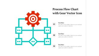 Process Flow Chart With Gear Vector Icon Ppt PowerPoint Presentation Show Inspiration PDF