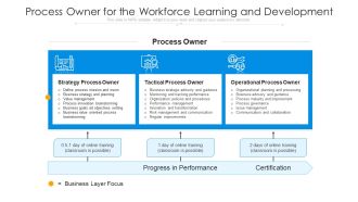 Process Owner For The Workforce Learning And Development Ppt PowerPoint Presentation Show Information PDF