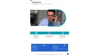 Product Inauguration Occasion Contact Us One Pager Sample Example Document