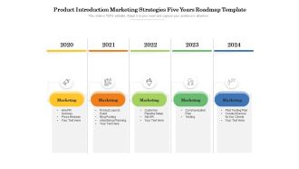 Product Introduction Marketing Strategies Five Years Roadmap Template Graphics