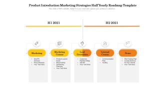Product Introduction Marketing Strategies Half Yearly Roadmap Template Themes