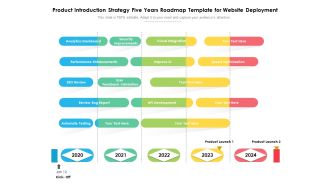 Product Introduction Strategy Five Years Roadmap Template For Website Deployment Information