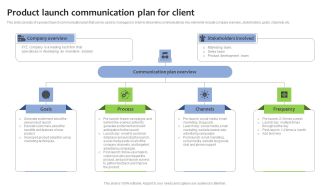 Product Launch Communication Plan For Client Template PDF