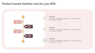 Product Launch Timeline Icon For Year 2023 Formats PDF