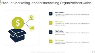 Product Marketing Icon For Increasing Organizational Sales Graphics PDF