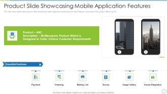 product specification slide product slide showcasing mobile application features download pdf