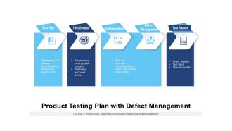 Product Testing Plan With Defect Management Ppt PowerPoint Presentation Gallery Maker PDF