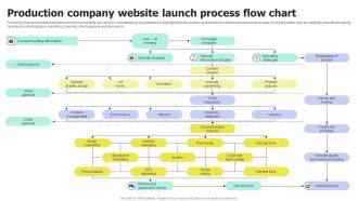 Production Company Website Launch Process Flow Chart Portrait PDF