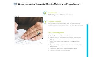 Professional House Cleaning Service Our Agreement For Residential Cleaning Maintenance Proposal Contd Guidelines PDF