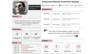 Professional Resume PowerPoint Template Ppt PowerPoint Presentation Infographic Template Gridlines PDF