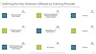 Professional Scrum Master Training IT Defining The Key Features Offered By Training Provider Sample PDF