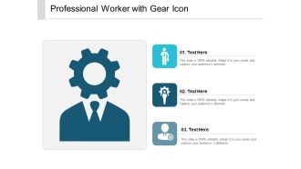Professional Worker With Gear Icon Ppt PowerPoint Presentation Icon Smartart